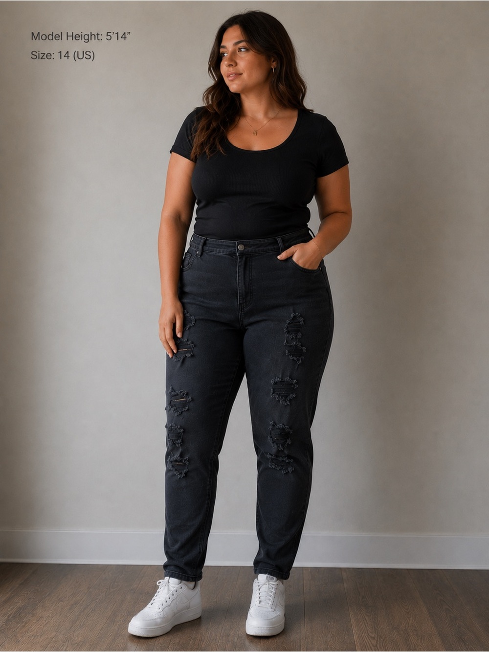 Torrid SIZE 14T bombshell torn black Skinny Jeans